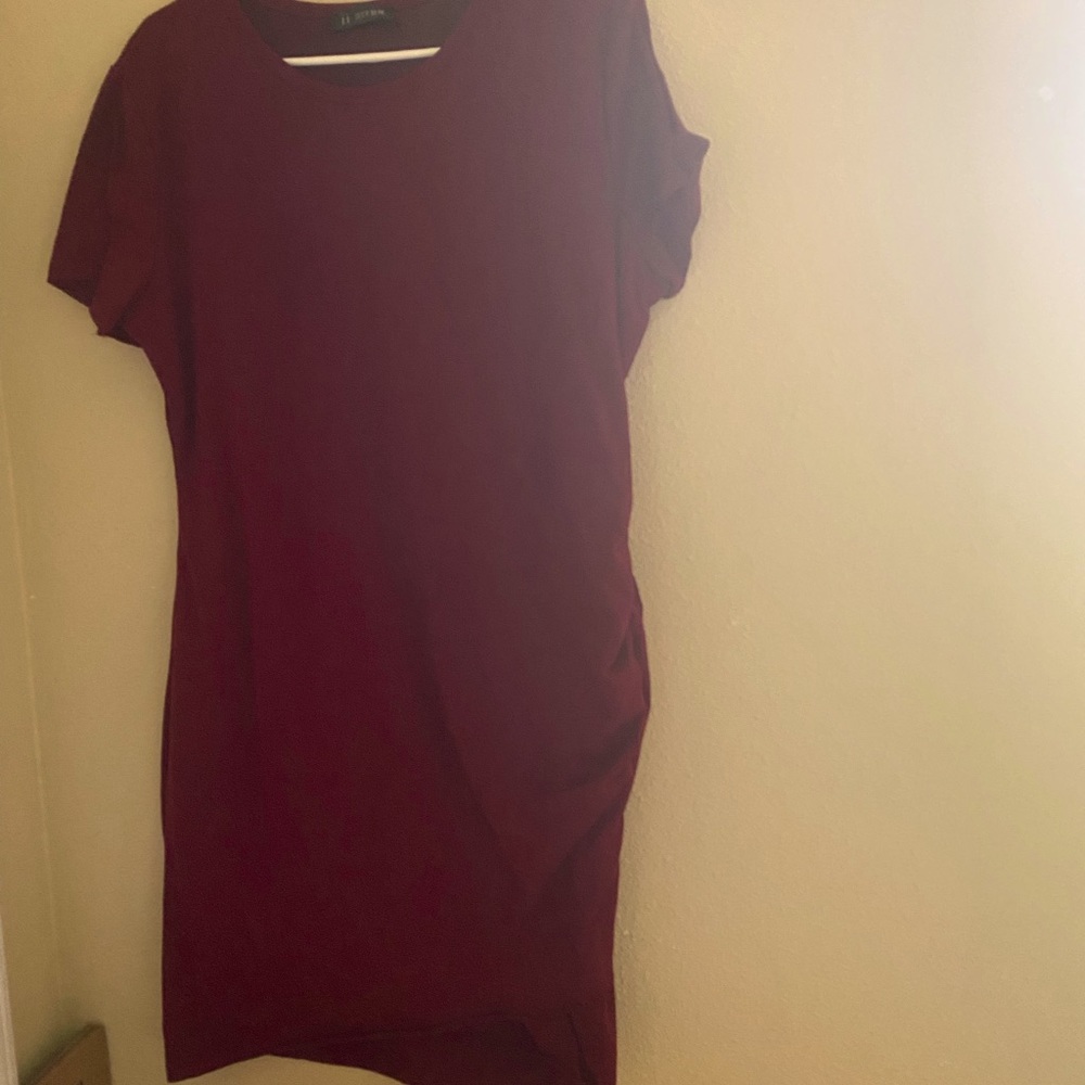 Maroon T-shirt dress
